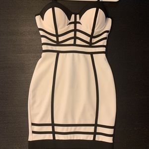 White and black dress